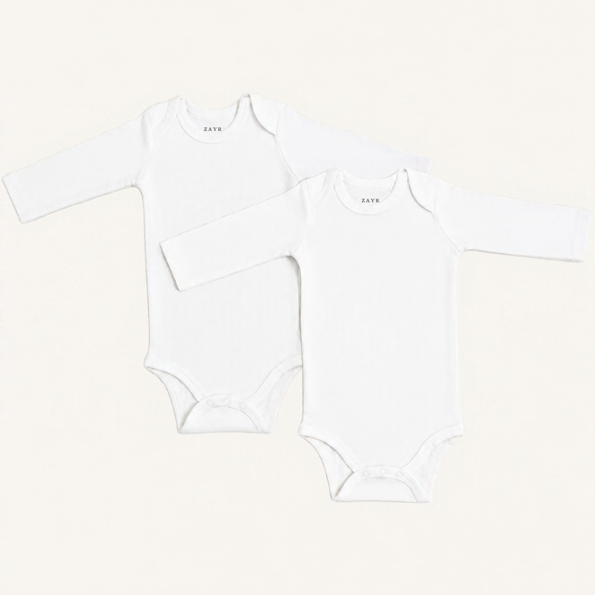 White Long-Sleeve Baby Onesie